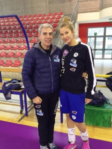Coach Della Volpe con Nikolina Jelic