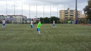 Il Portici in campo nel riscaldamento prima della gara di ieri (foto Ufficio Stampa Portici)