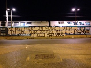 Lo striscione dei tifosi della Casertana