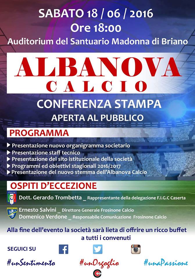 L’Albanova si presenta: sabato 18 la prima conferenza stampa