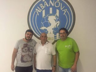 Il segretario Costantino, l'addetto stampa Schiavone e Mario Fantaccione di Sport Event