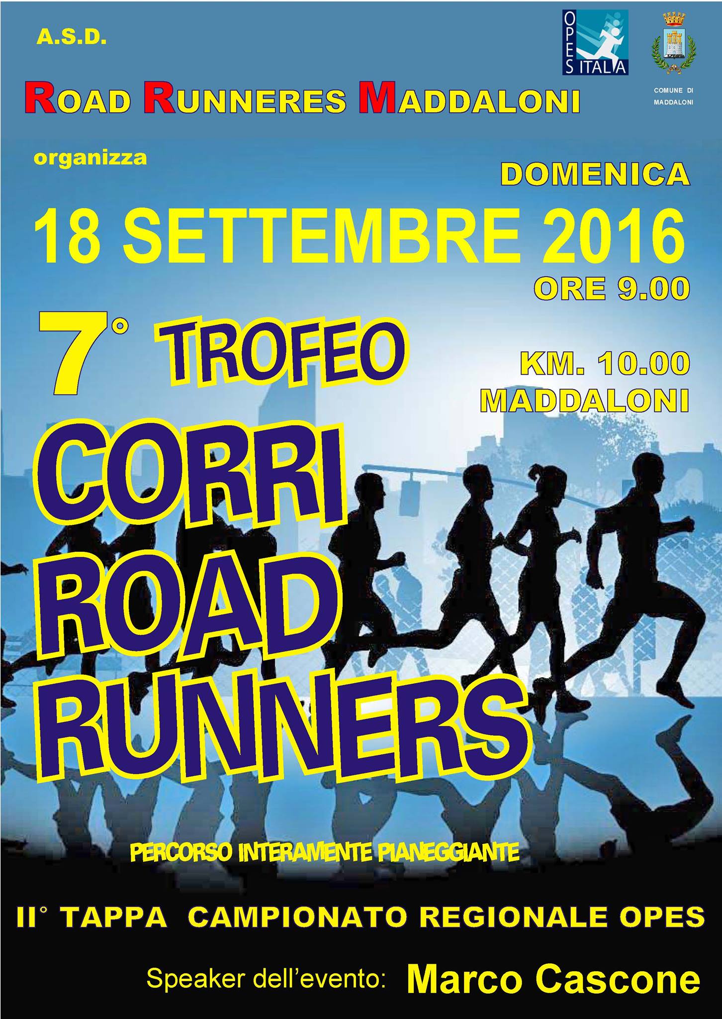Il 18 settembre c’è la settima edizione della ‘Corri Road Runners’