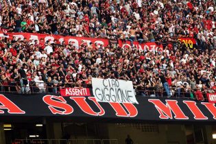 Striscione per Giggione al Meazza