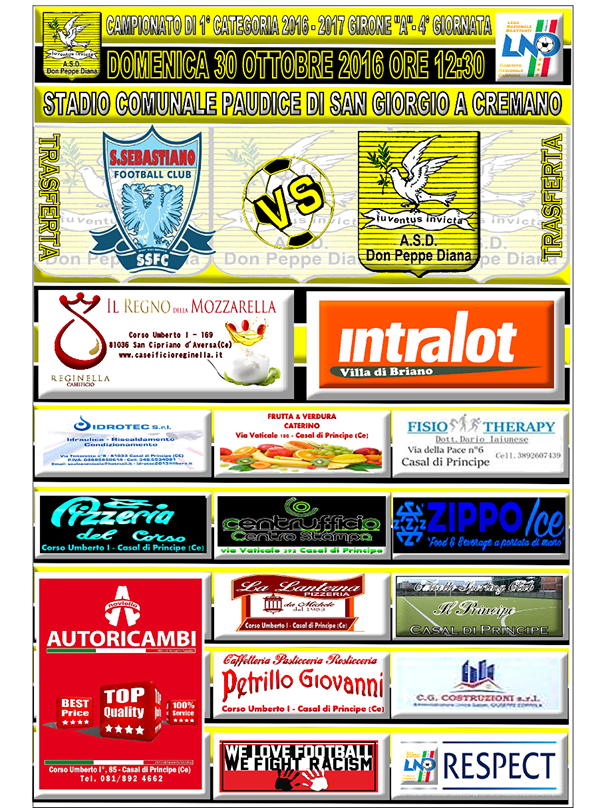 Derby casertano in Prima Categoria: il Don Peppe Diana cerca il riscatto contro la Virtus Liburia