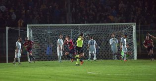 Il gol di Corado (Foto Giuseppe Scialla)