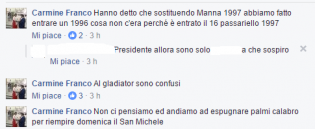 Lo screenshot del presidente del Gragnano Carmine Franco