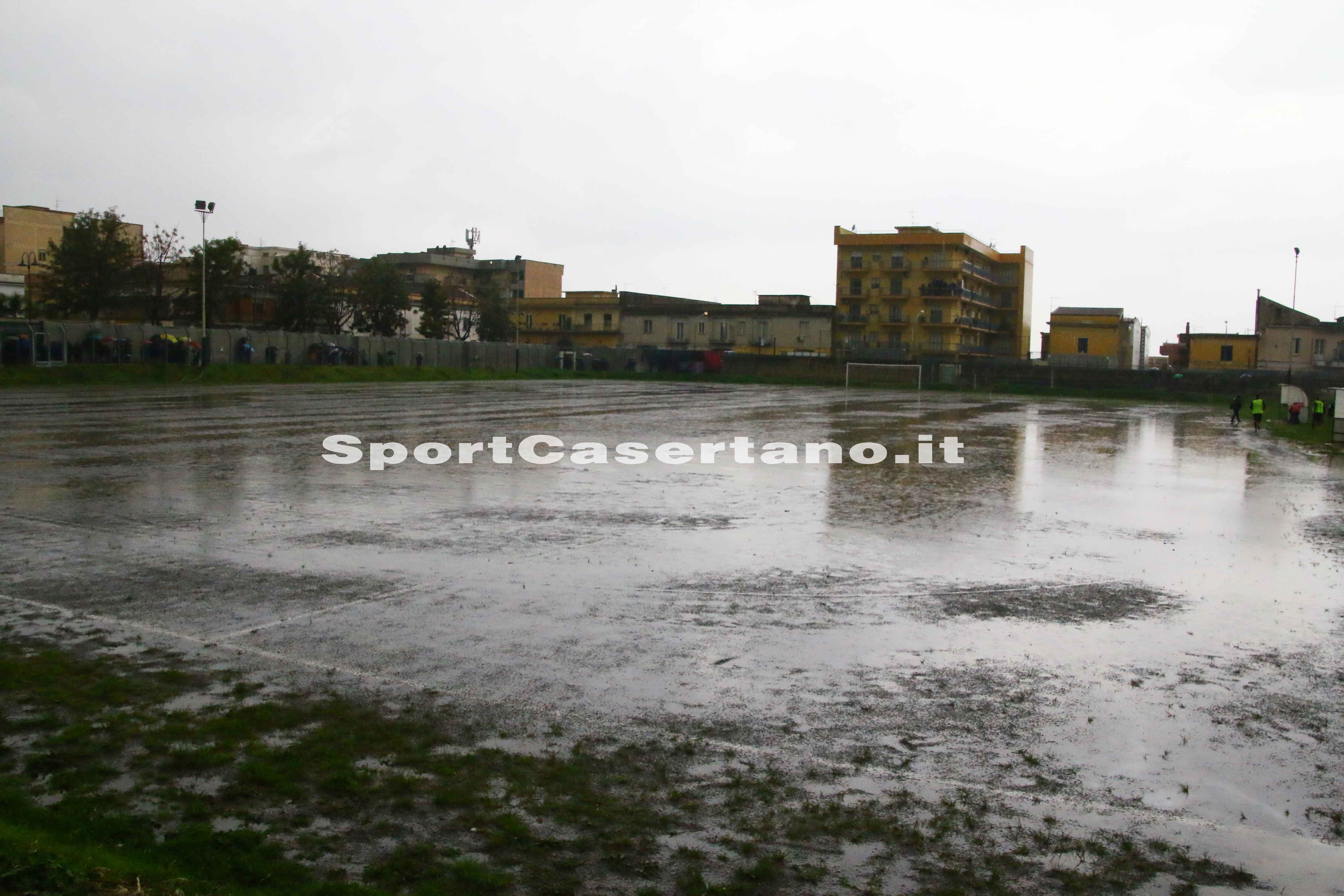 Diluvio sul ‘Cappuccini’, sospesa Maddalonese-Villa Literno