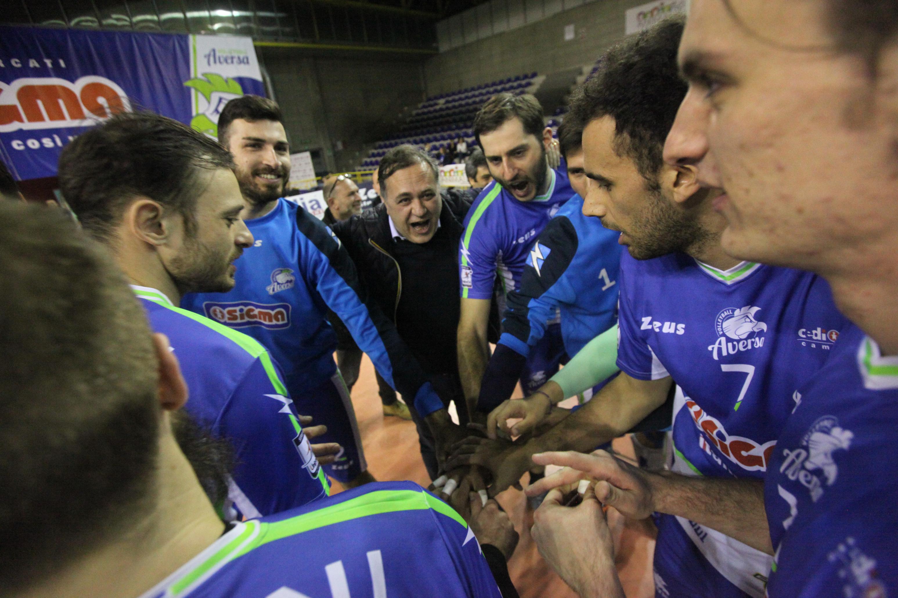 Sigma Aversa, il presidente Di Meo e il tecnico Bosco in sintonia: “La squadra è in crescita, daremo filo da torcere a Bergamo”