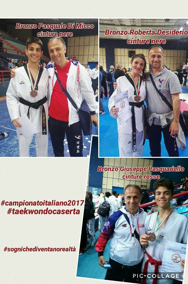 Campionati Italiani di Taekwondo: tre bronzi per i casertani impegnati a Bari