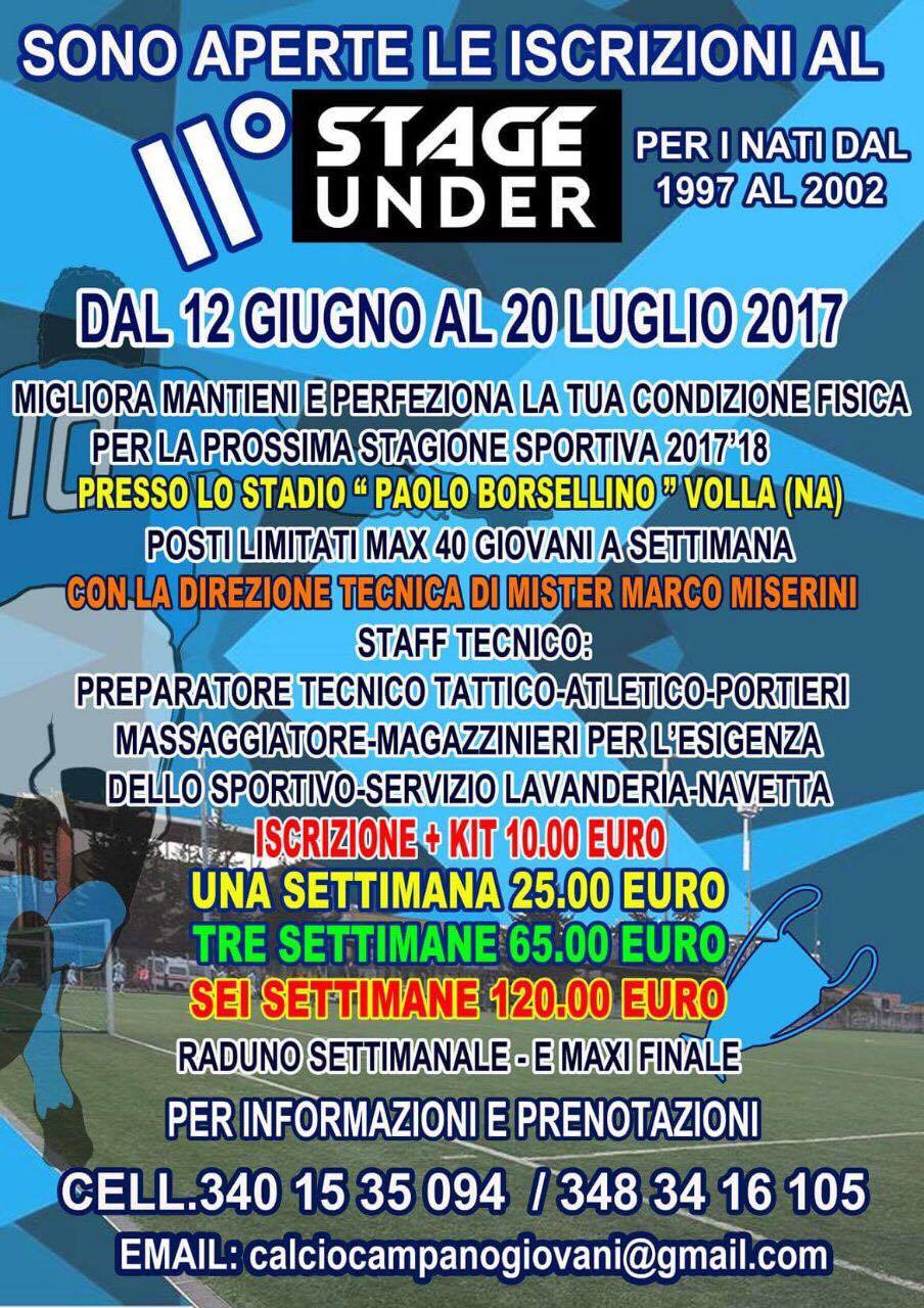 A giugno c’è il secondo stage under con mister Miserini: dal 12 appuntamento a Volla