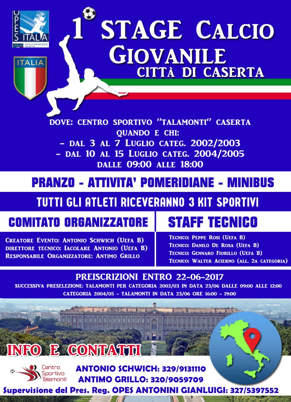 VIDEO – Al via il primo stage di calcio giovanile ‘Città di Caserta’: Schwich e il talent scout Liberale presentano l’atteso evento