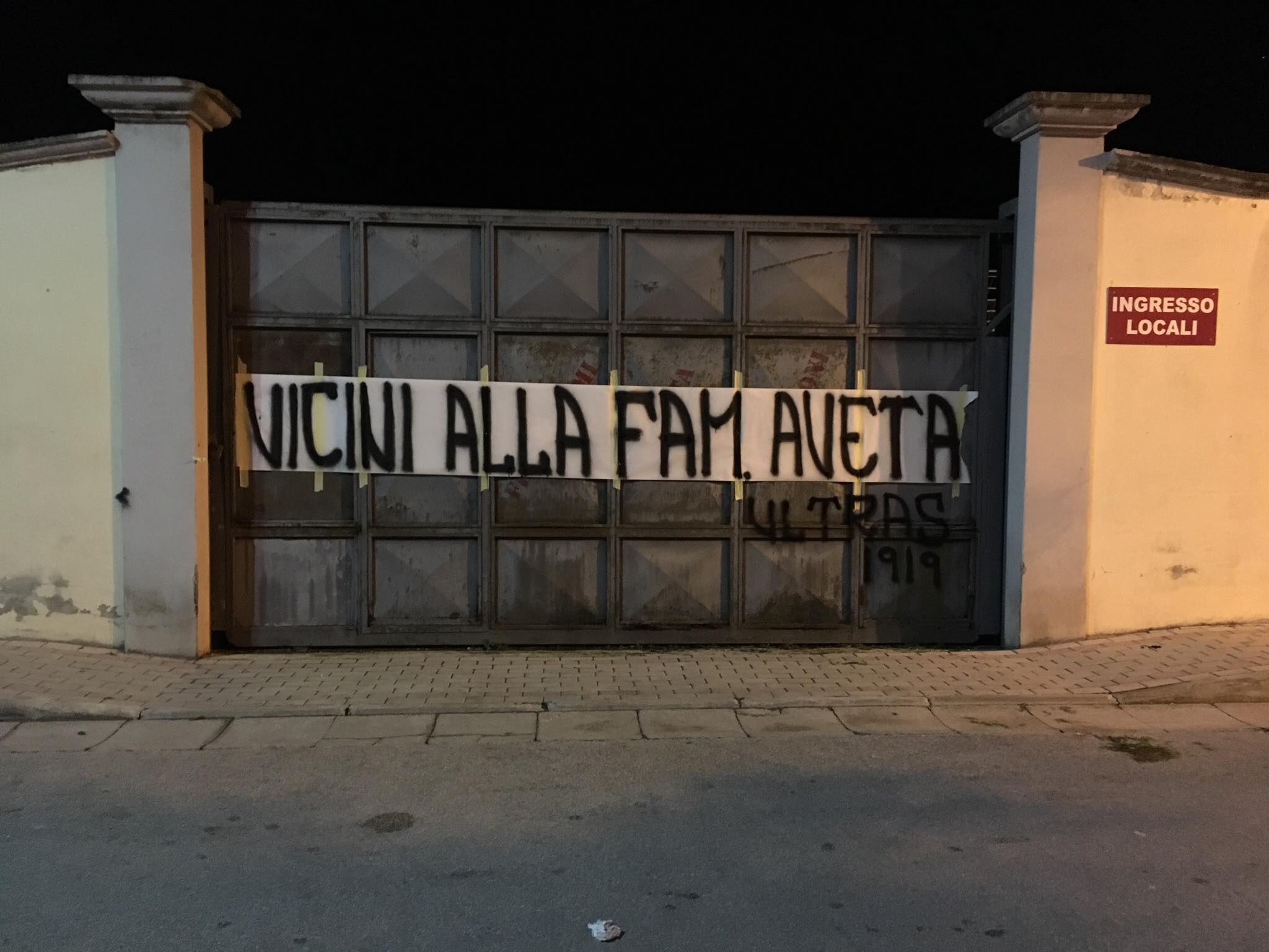 Gli Ultras della Maddalonese si stringono attorno alla famiglia Aveta