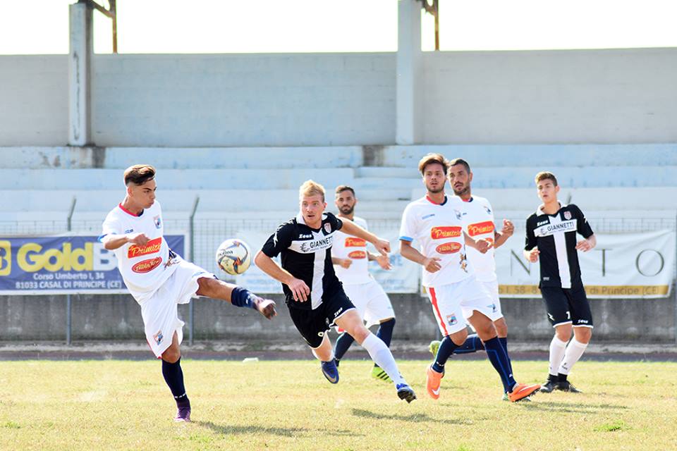 Una foto della partita dell'andata tra Albanova e Villa Literno
