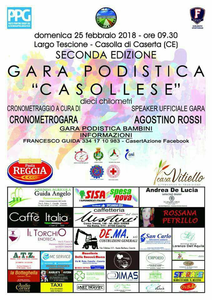 Il 25 Febbraio c’è la seconda edizione della ‘Gara Podistica Casollese – dieci chilometri’