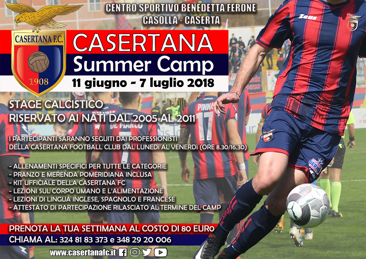 A giugno scatta il primo ‘Casertana summer camp’