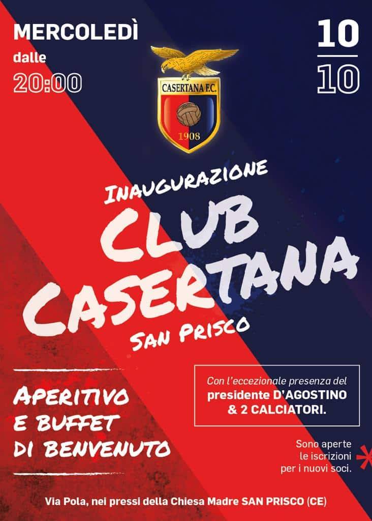Questa sera l’inaugurazione del Club Casertana San Prisco
