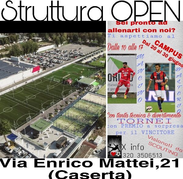 Il grande calcio giovanile arriva al centro sportivo Open. A giugno dieci giorni con osservatori di A e B e la supervisione di Mancino e D’Alterio