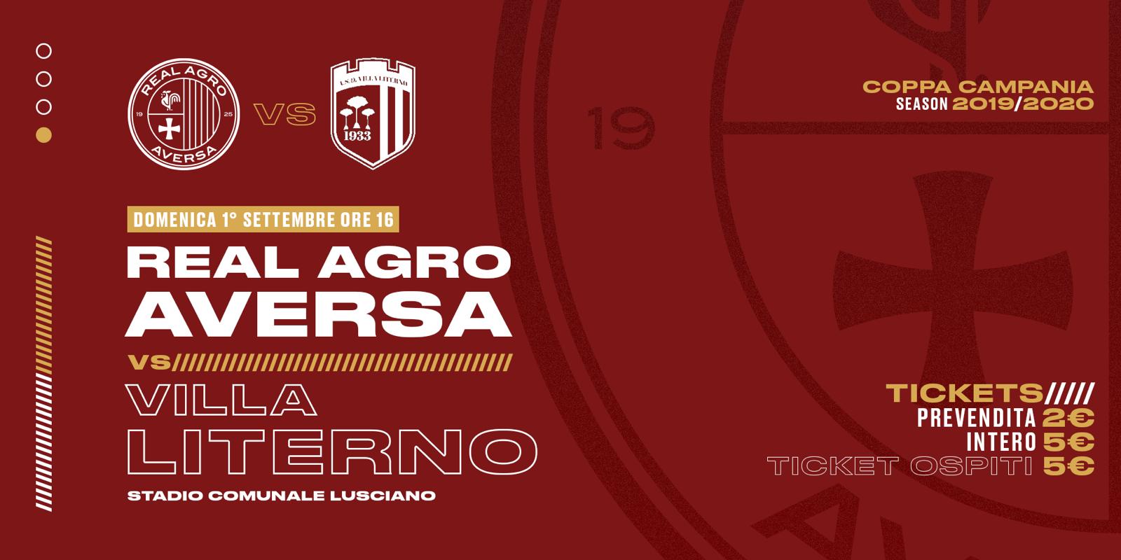La Real Agro Aversa pronta al debutto ufficiale contro il Villa Literno. Ecco dove si disputerà il match ed il costo dei biglietti