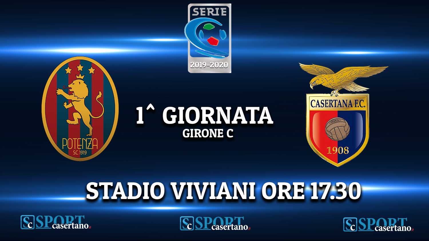 Le formazioni ufficiali di Potenza-Casertana: due sorprese per i campani