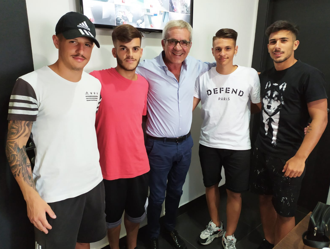 Il presidente Pellegrino con i quattro nuovi acquisti