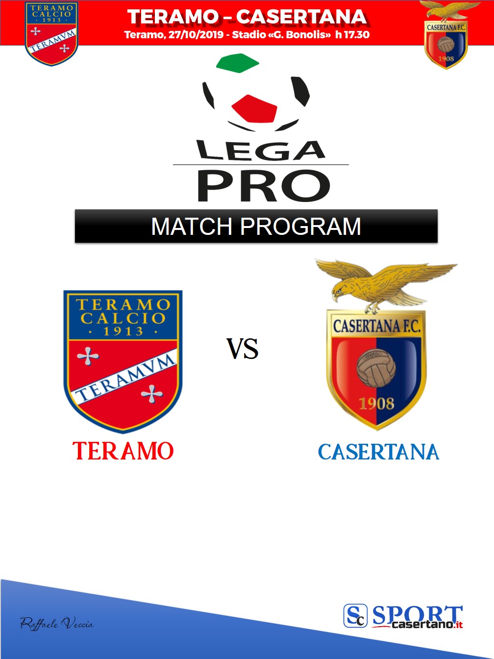 Domani si gioca Teramo – Casertana: ecco il match program