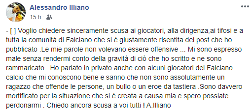 LA POLEMICA E LE SCUSE. Gesto di maturità dopo la querelle social di Carinola-Falciano