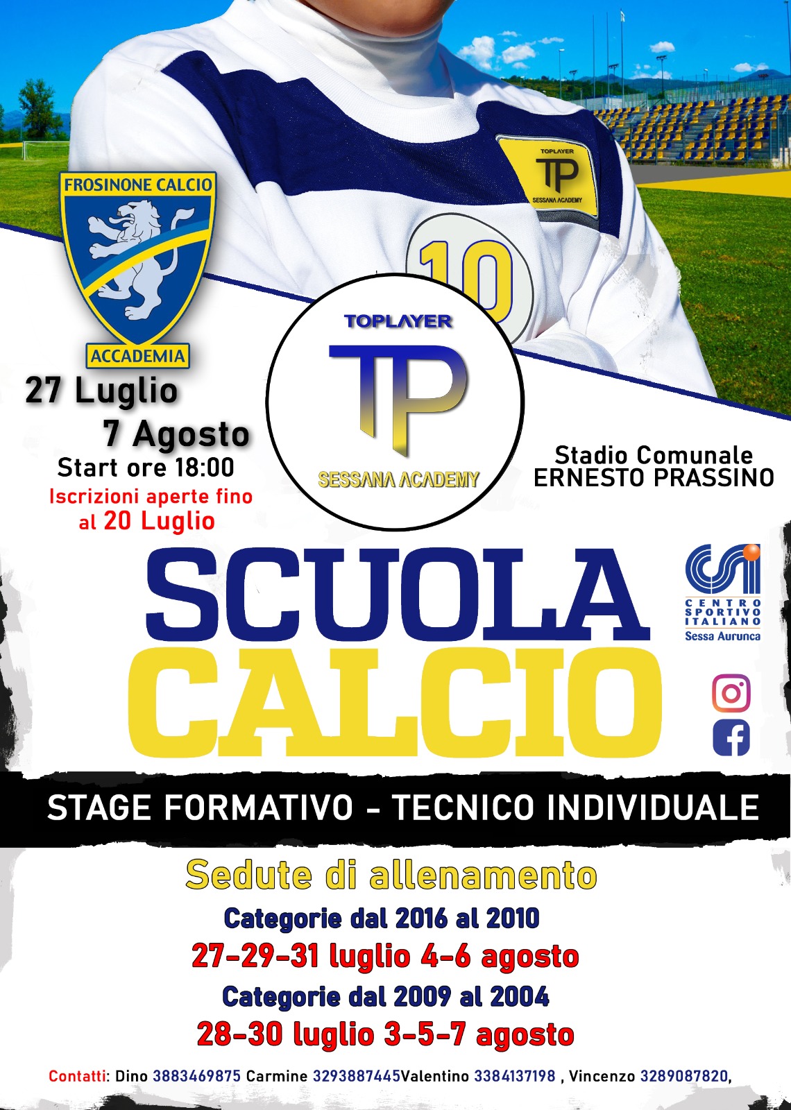 UN NUOVO PROGETTO PER SESSA AURUNCA. Nasce la Toplayer Sessana Academy per i campioni del futuro