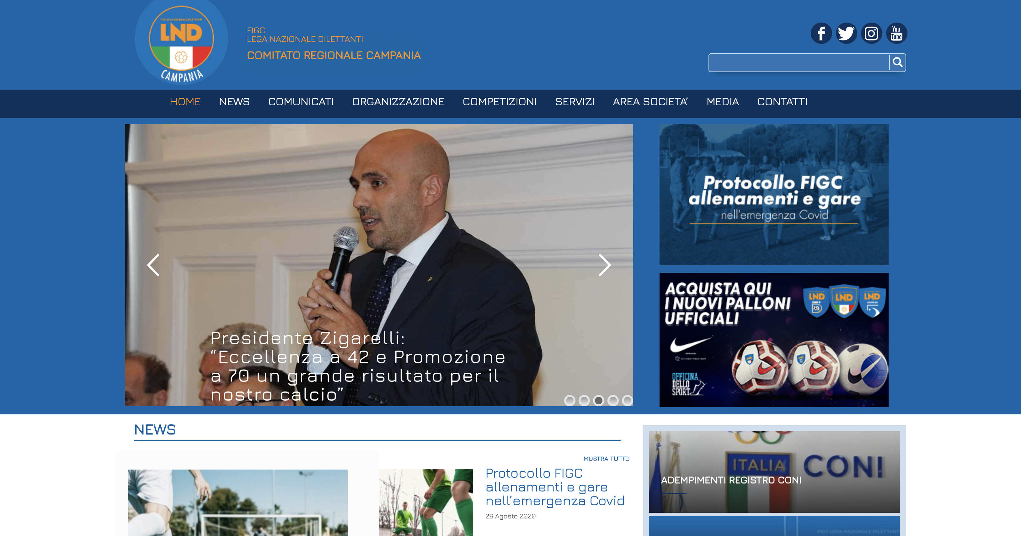 On line il nuovo sito del Comitato Regionale Campania