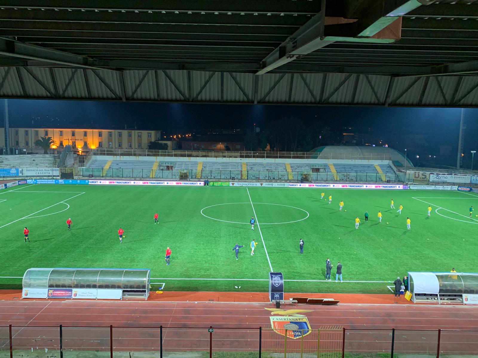 Il riscaldamento di Casertana-Viterbese