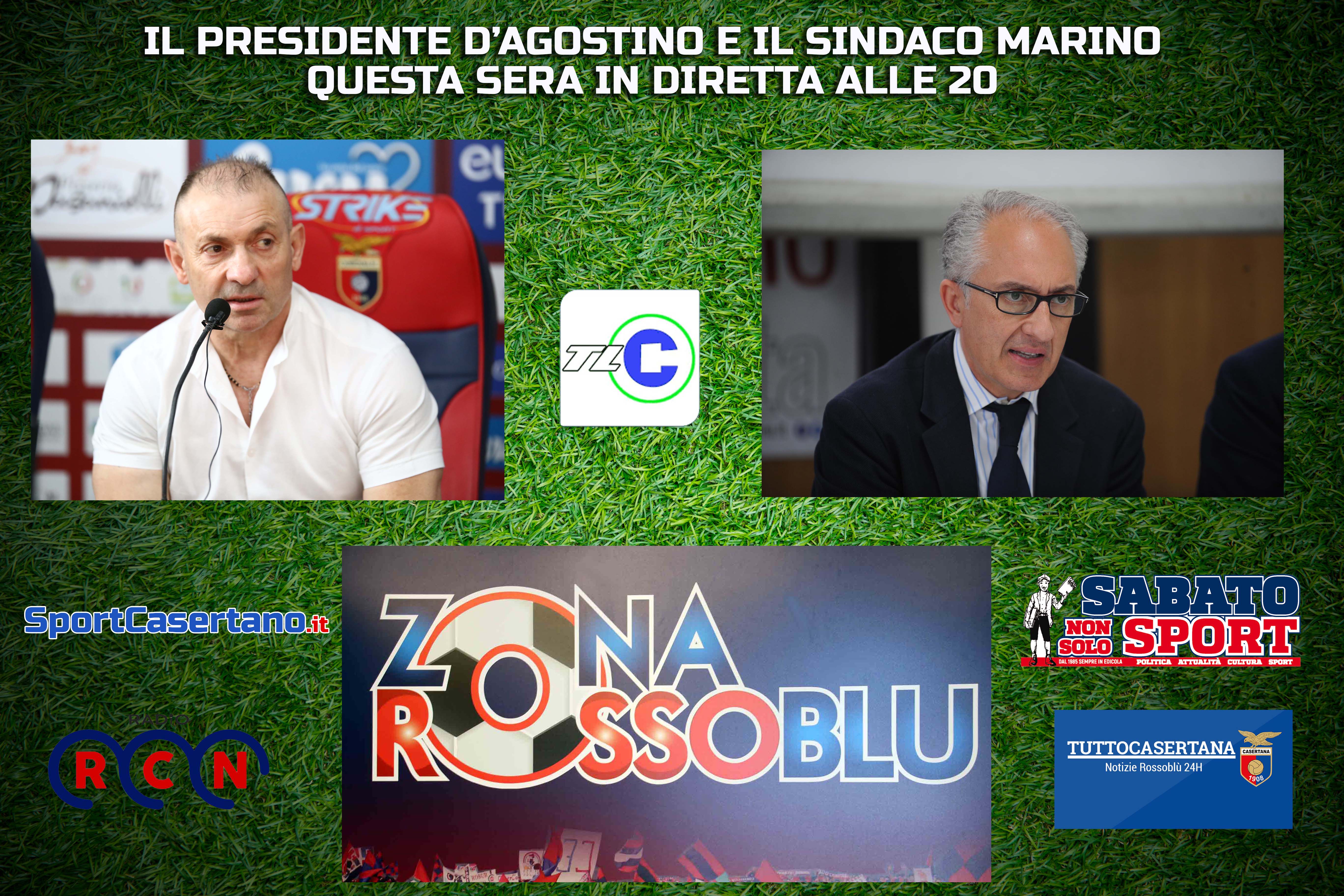 IN DIRETTA ALLE ORE 20. Il Presidente D’Agostino e il Sindaco Marino ospiti a Zona Rossoblù