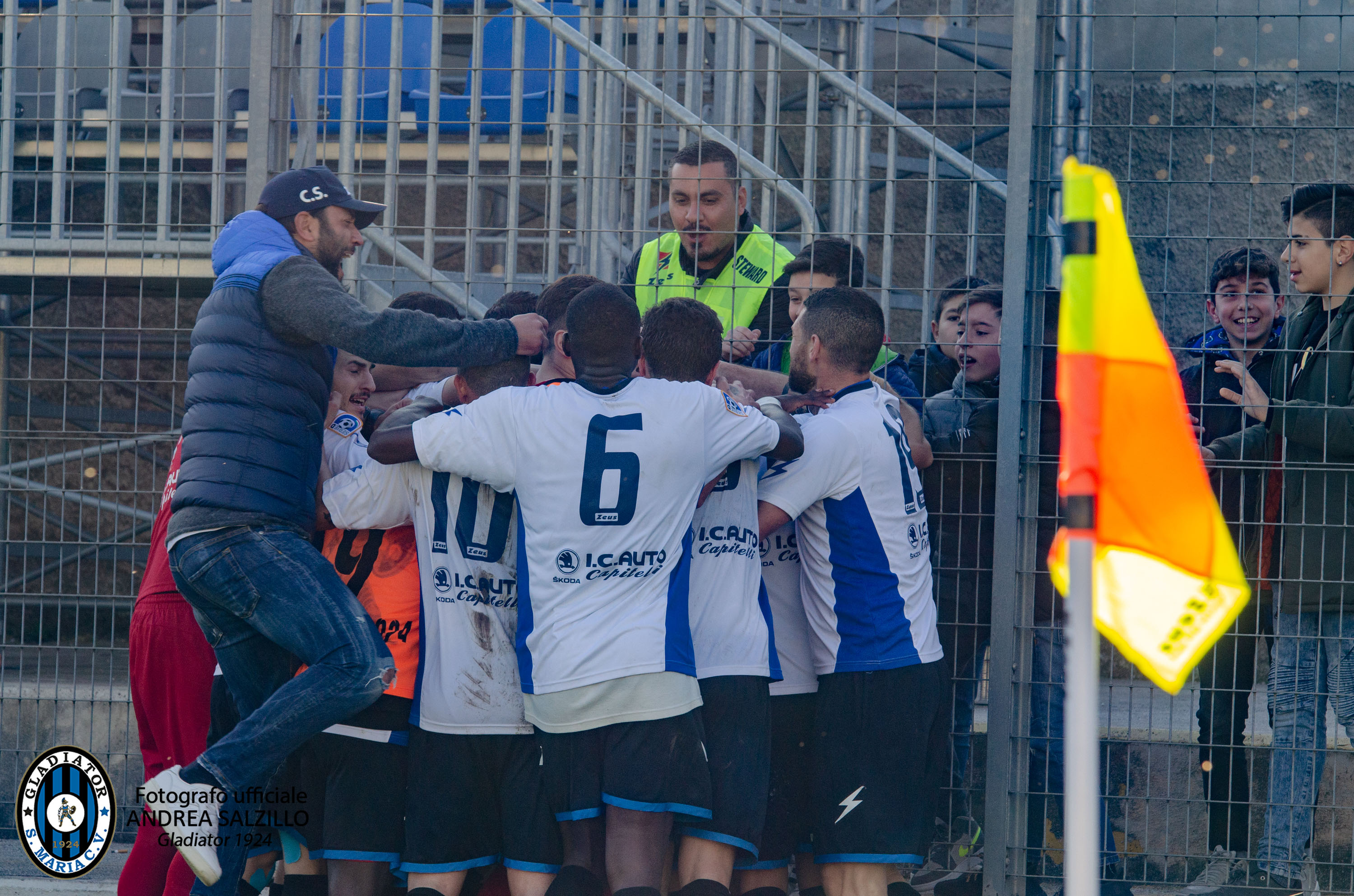 L'esultanza del Gladiator per il successo sul Gravina