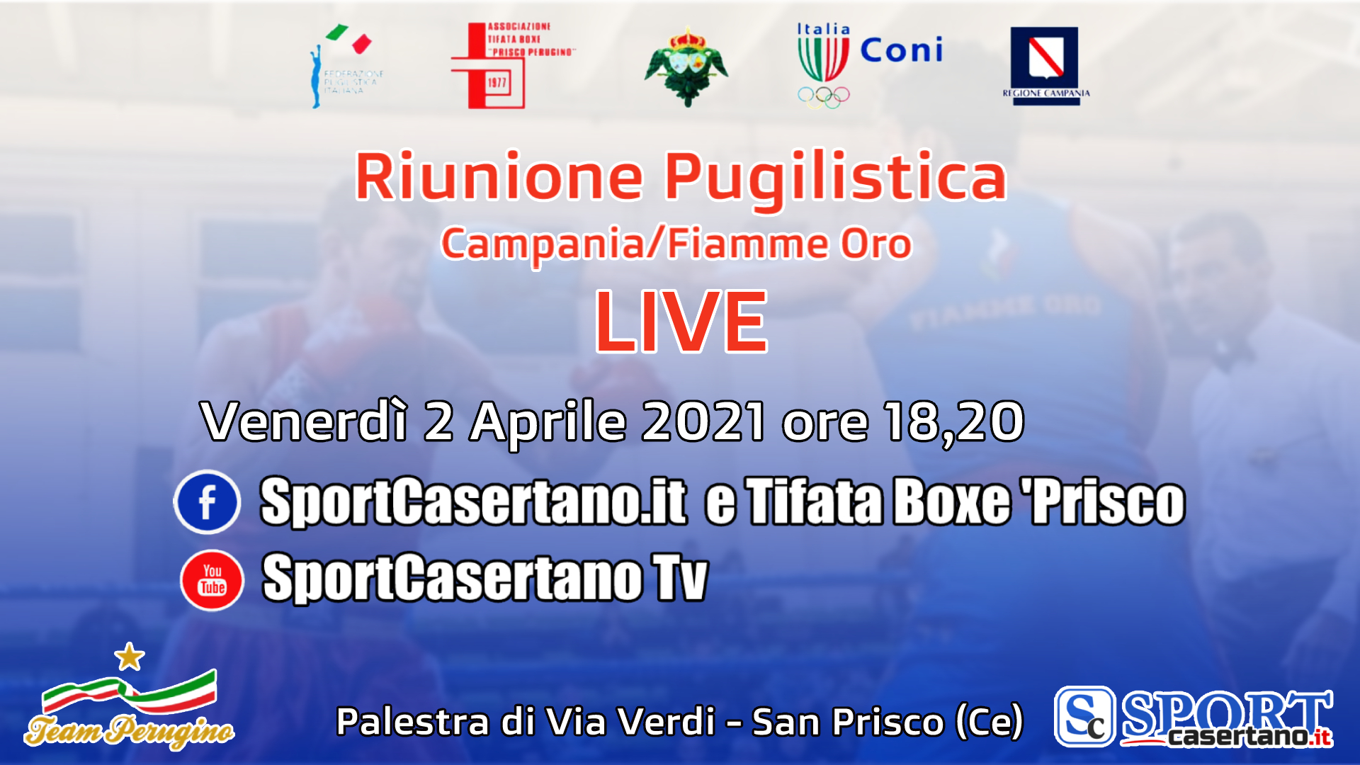 Domani la diretta di SportCasertano della riunione pugilistica organizzata dalla Tifata Boxe