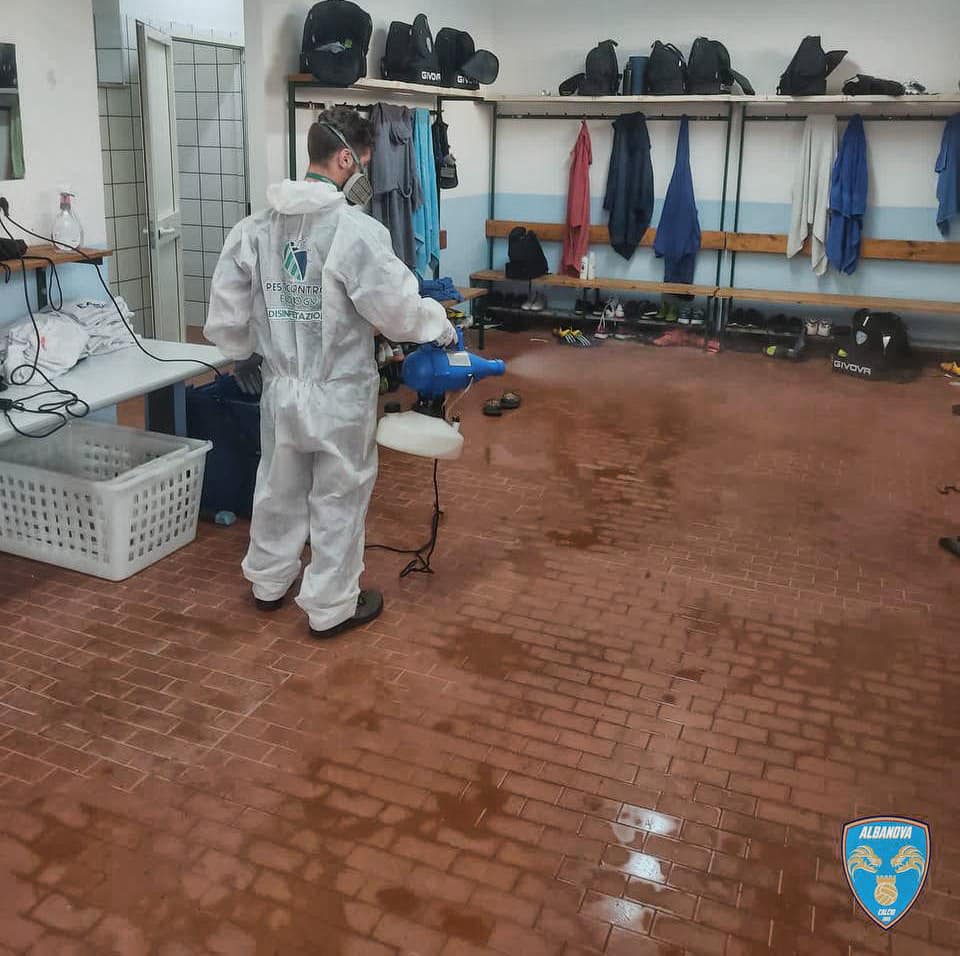 ALBANOVA, UN POSITIVO AL COVID-19. Sanificazione dello stadio ‘Scalzone’, in quarantena il contagiato