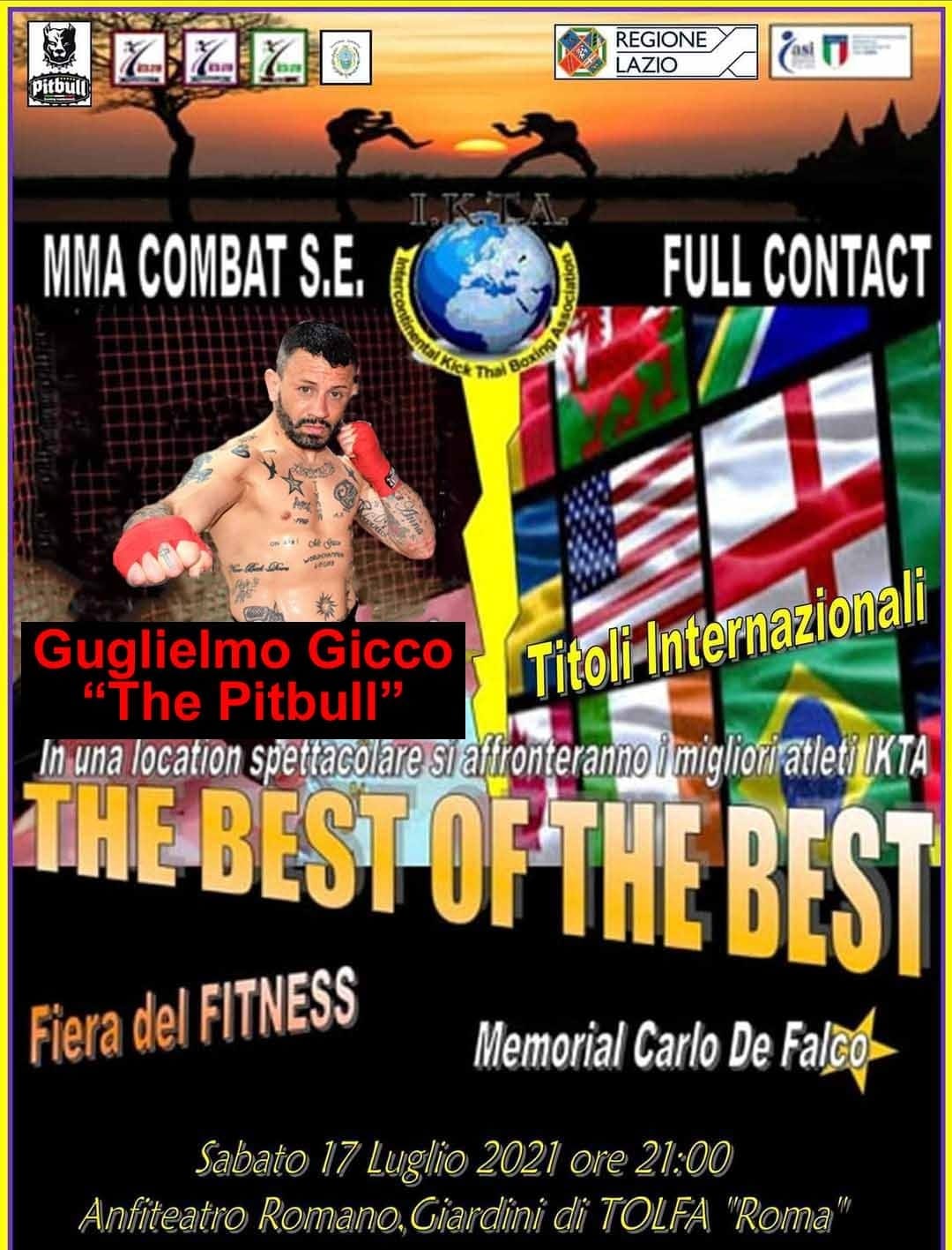Guglielmo Gicco impegnato sabato a Tolfa con un match di boxe orientale
