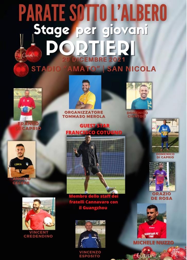 “PARATE SOTTO L’ALBERO” FA IL BOTTO. Grande attesa per lo stage per giovani portieri, chiuse le iscrizioni con un mese d’anticipo