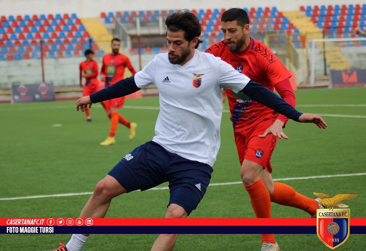 CASERTANA TONICA. I falchetti escono alla distanza con un Pompei pericoloso nella prima frazione