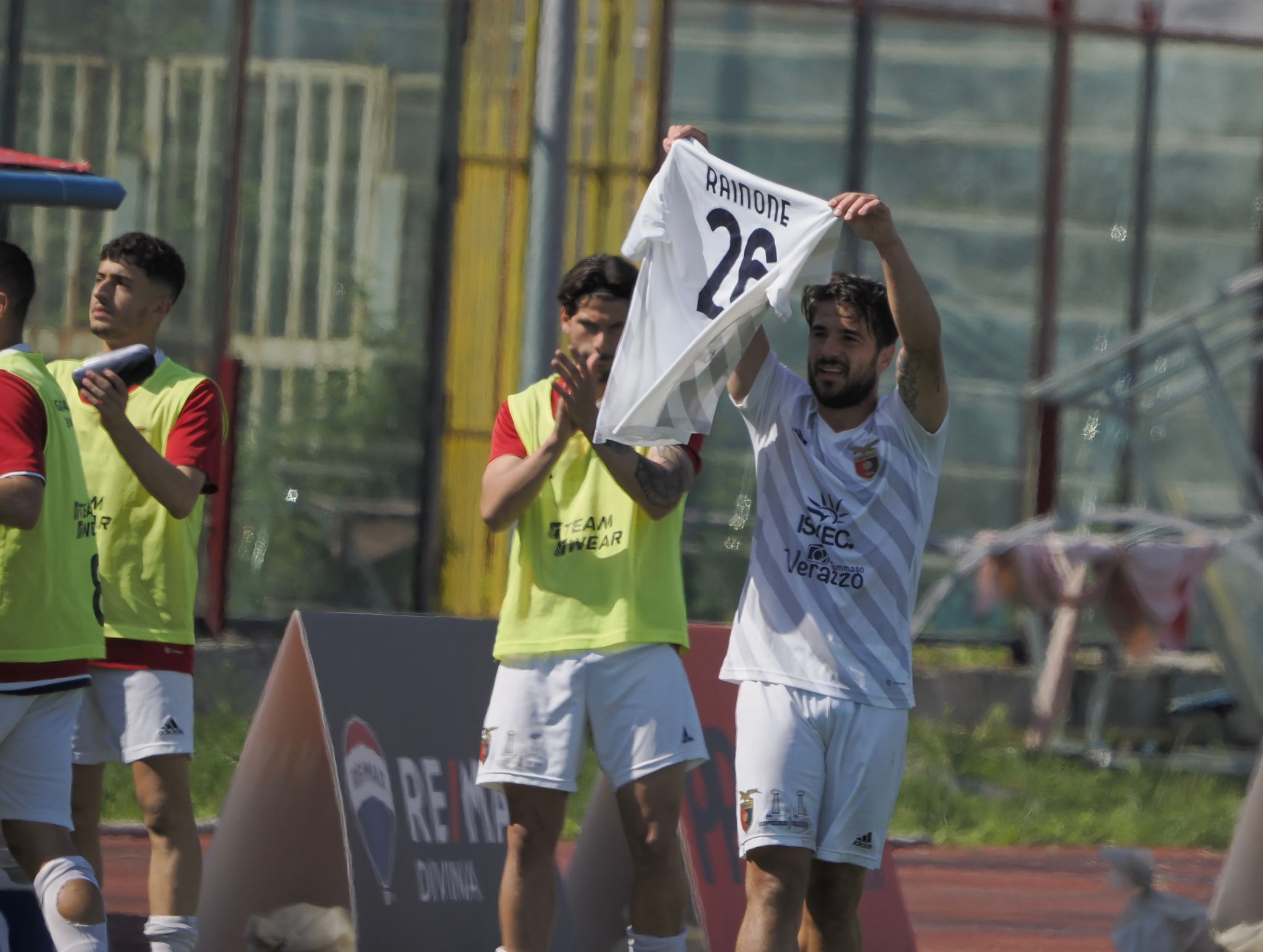 La dedica di Bollino per Rainone (Foto Giuseppe Scialla)