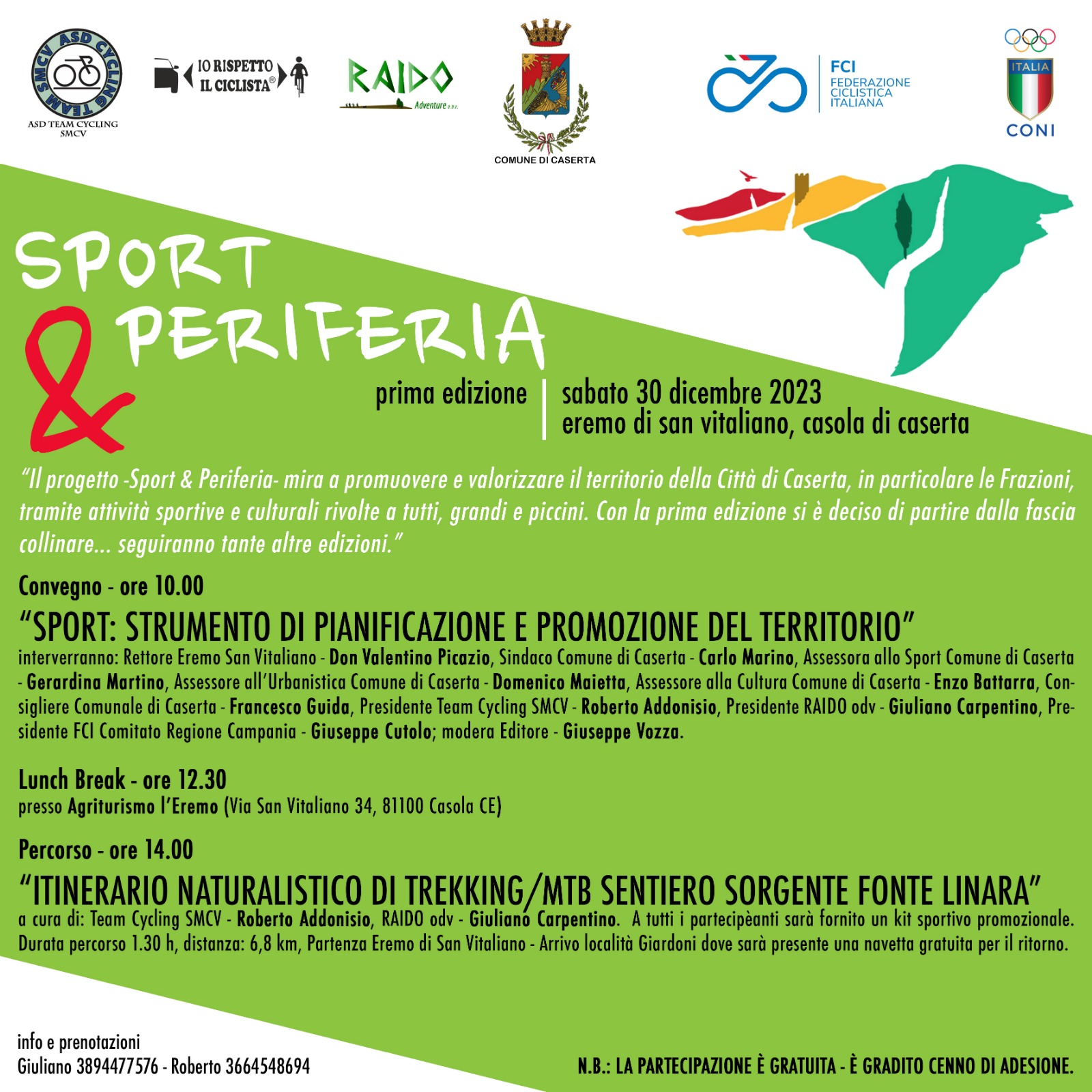 All’Eremo di San Vitaliano la presentazione della prima edizione ‘Sport & Periferie’