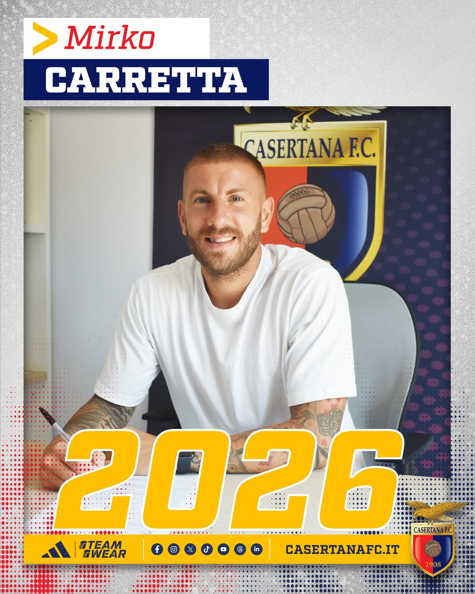 Casertana, altri due anni con Carretta