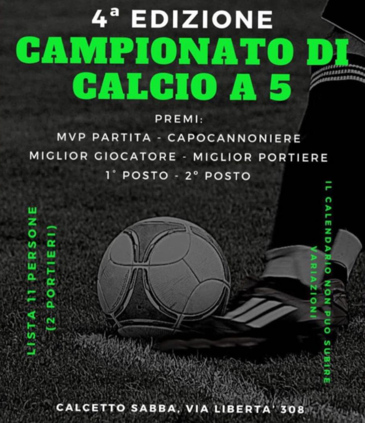 AMATORIALE. Al via questa sera la 4a edizione del campionato di calcio a 5
