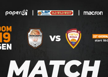 PAPERDI’ CASERTA A CACCIA DEL TRIS. La Virtus Roma al Palapiccolo, Cagnazzo: “Prestazione di altissimo livello per limitare il loro talento offensivo”