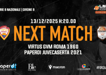 La Paperdì Caserta a Roma per il colpaccio, coach Lardo: “Virtus costruita per arrivare fino in fondo ma possiamo fare una grande gara”